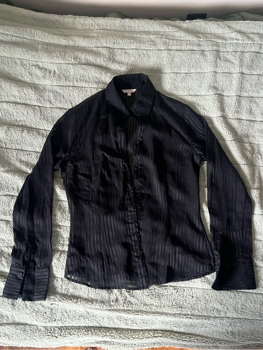 Black Long-Sleeve Button-Up Shirt